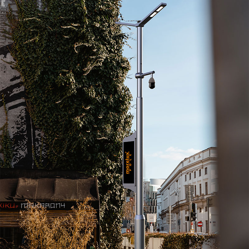 Poteau de lampadaire intelligent multifonctionnel en alliage d'aluminium