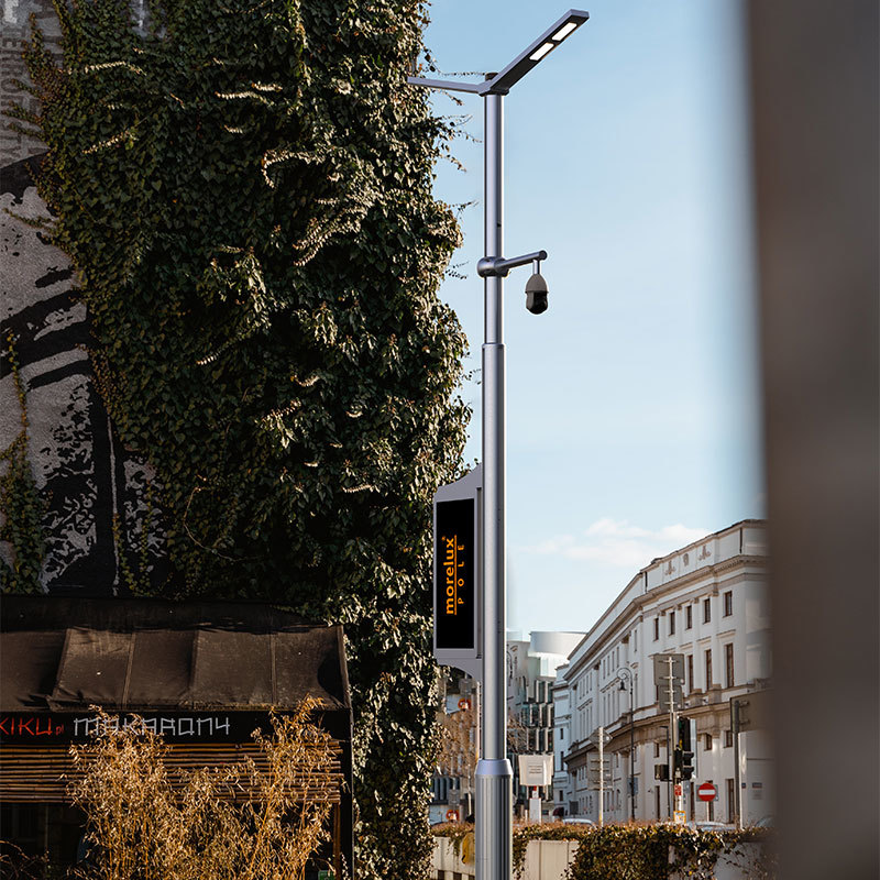 Poteau de lampadaire intelligent multifonctionnel en alliage d'aluminium