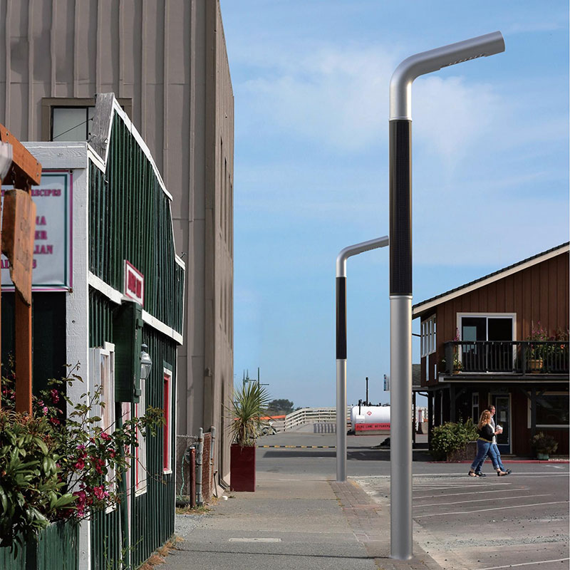 Poteau lumineux solaire flexible en aluminium LUGO HJT pour pulvérisation de poudre métallique