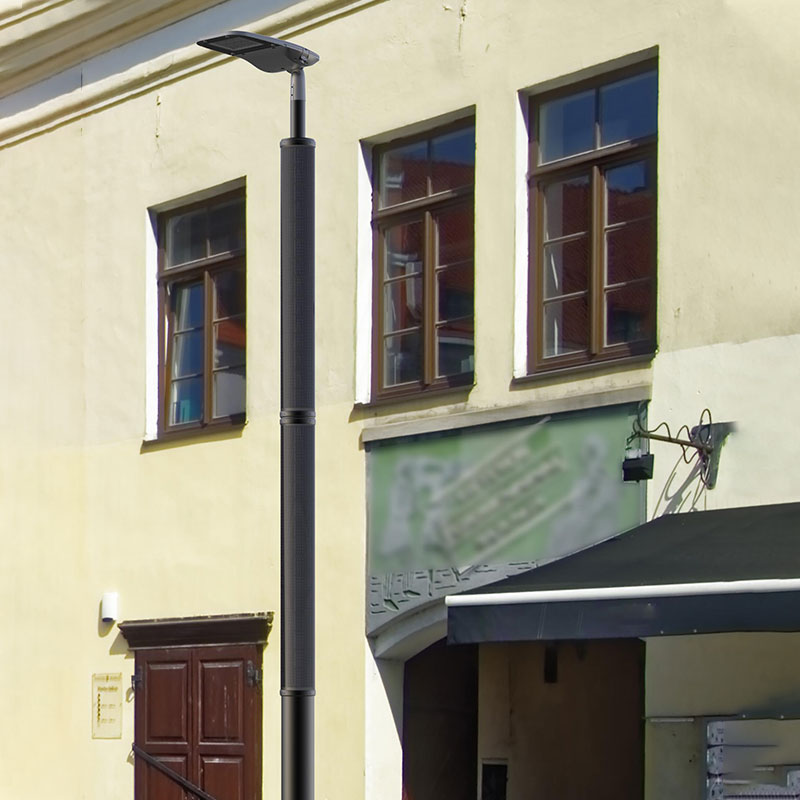 Poteau lumineux solaire flexible en poudre métallique PIRAN HJT