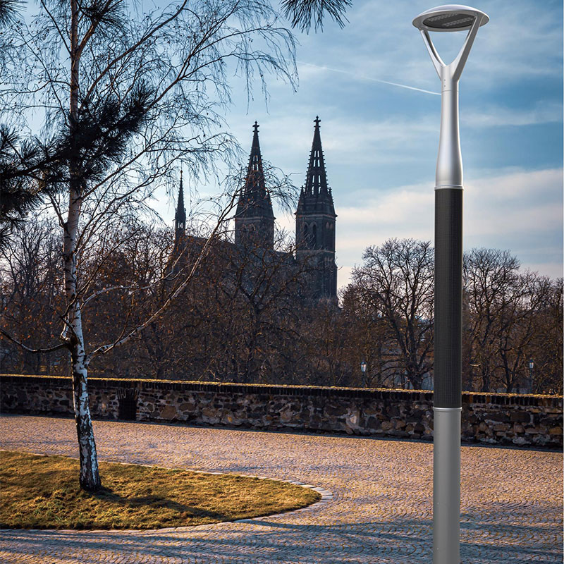 Poteau lumineux solaire flexible en aluminium PAU HJT pour pulvérisation de poudre métallique